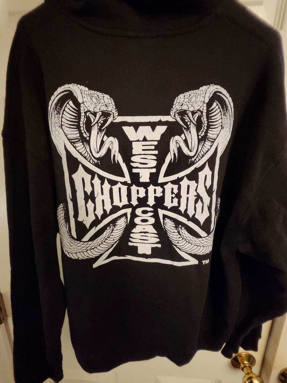 West Coast Choppers Hoodie Size XL Black Cobra Logo Sweatshirt